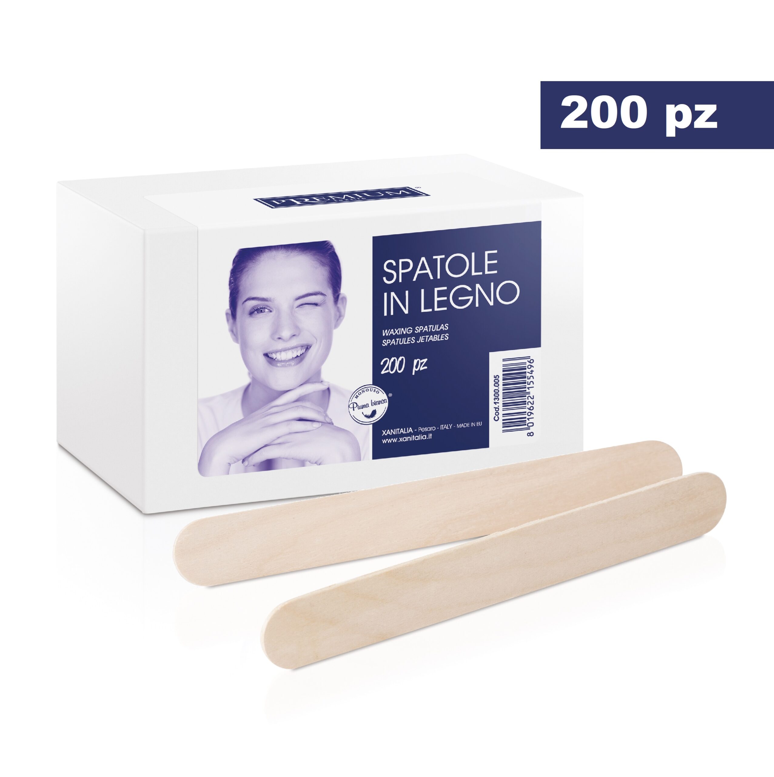 SPATOLA ABBASSALINGUA STENDI CERA in legno 200 pz - immagine 1