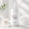 Emulsion latte detergente Centro Beauty 500 ml ambientato in cabina estetica con crema, asciugamani e atmosfera spa