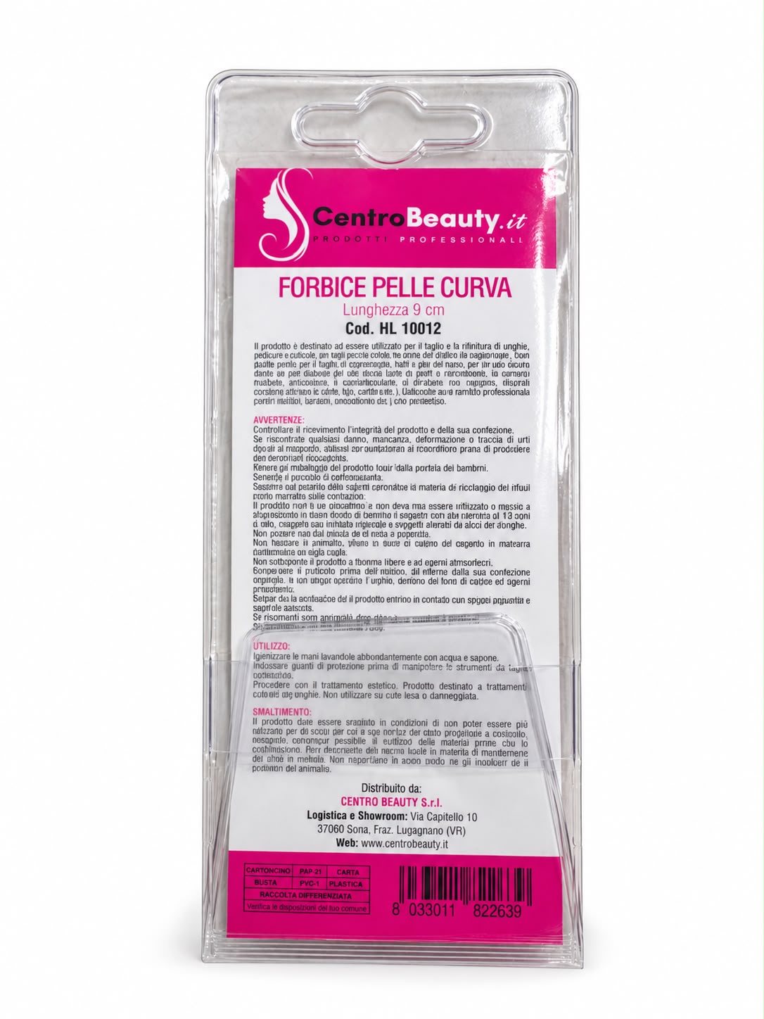 Forbici per pellicine Centro Beauty Brand punta curva - 1pz - immagine 3