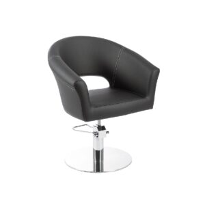 Poltrona da taglio professionale modello ARCEL con base in acciaio inossidabile.