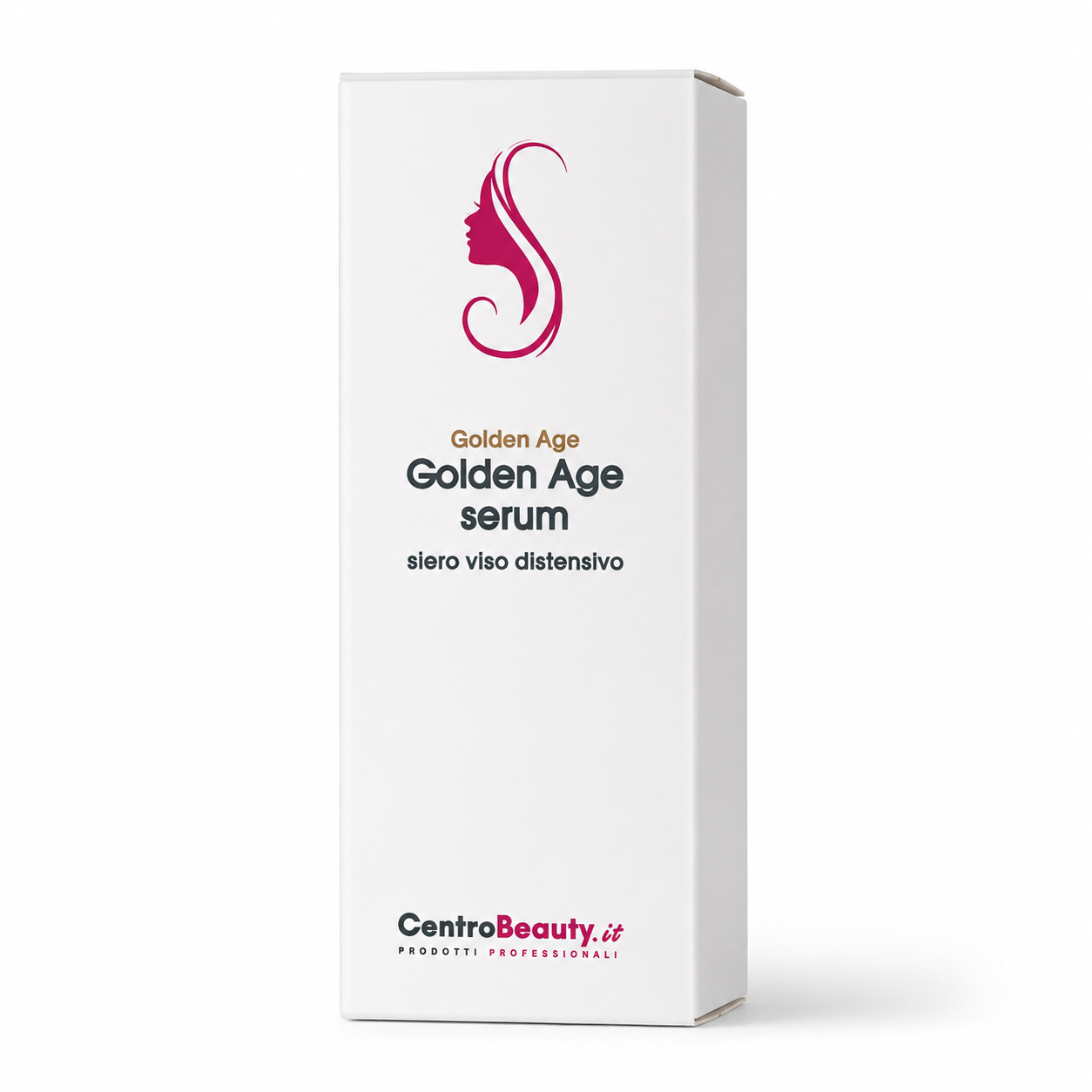 Scatola Golden Age Serum CentroBeauty su sfondo bianco per e-commerce