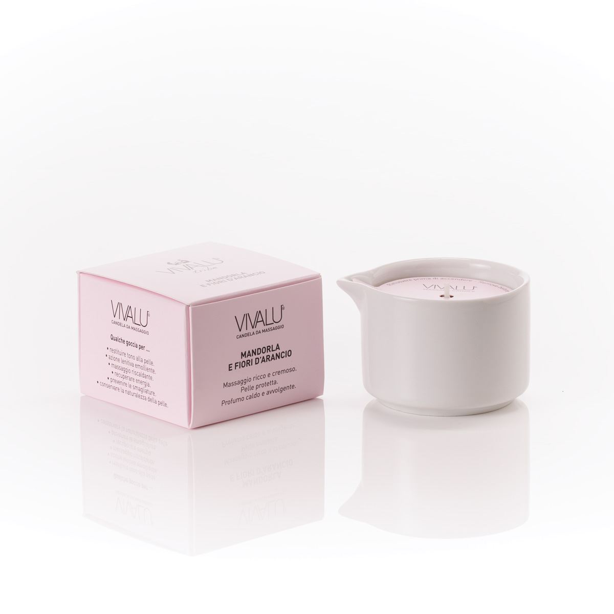 VIVALU TRIBE "E" MANDORLA E FIORI D'ARANCIO – Candela da Massaggio 100ml - immagine 2