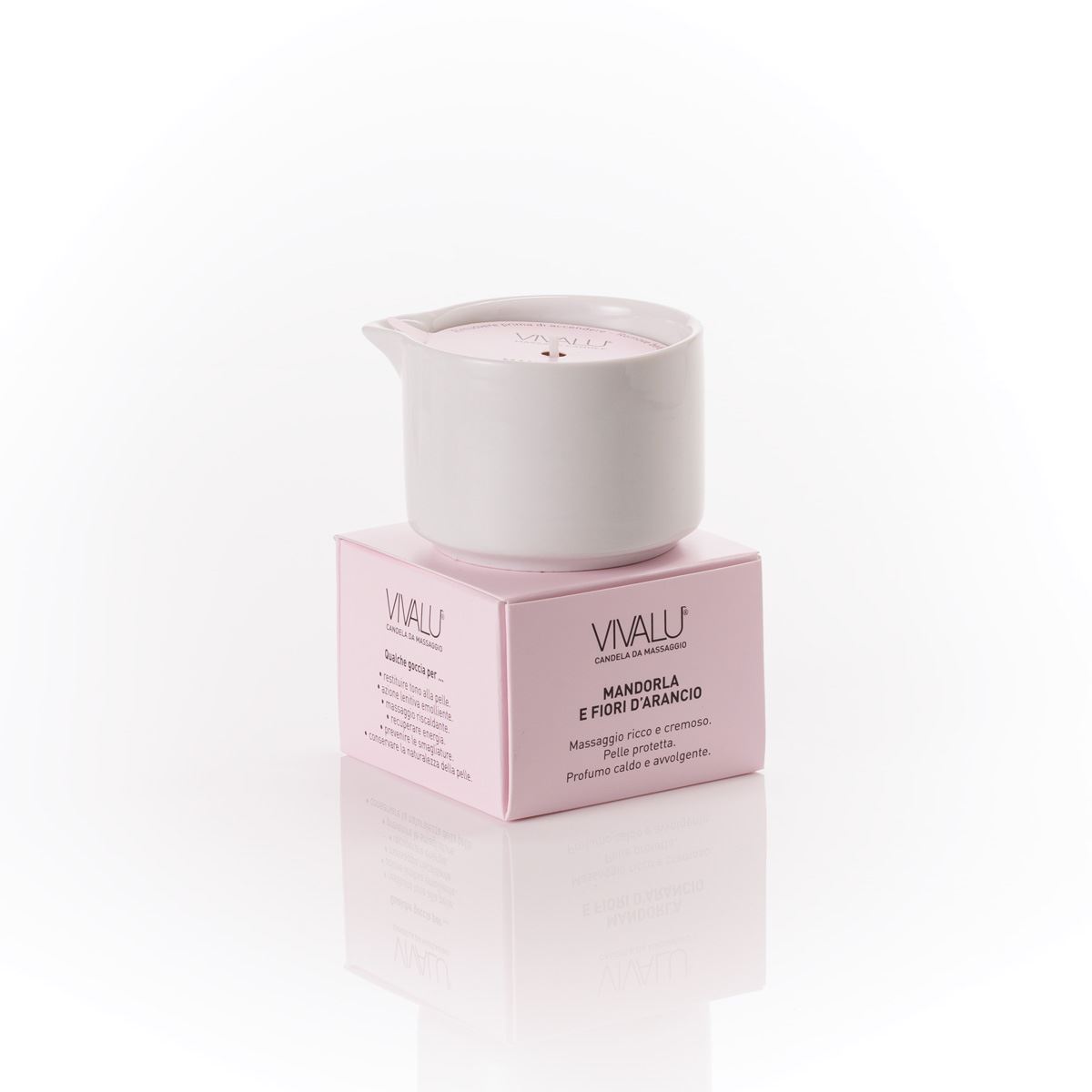 VIVALU TRIBE "E" MANDORLA E FIORI D'ARANCIO – Candela da Massaggio 100ml - immagine 5