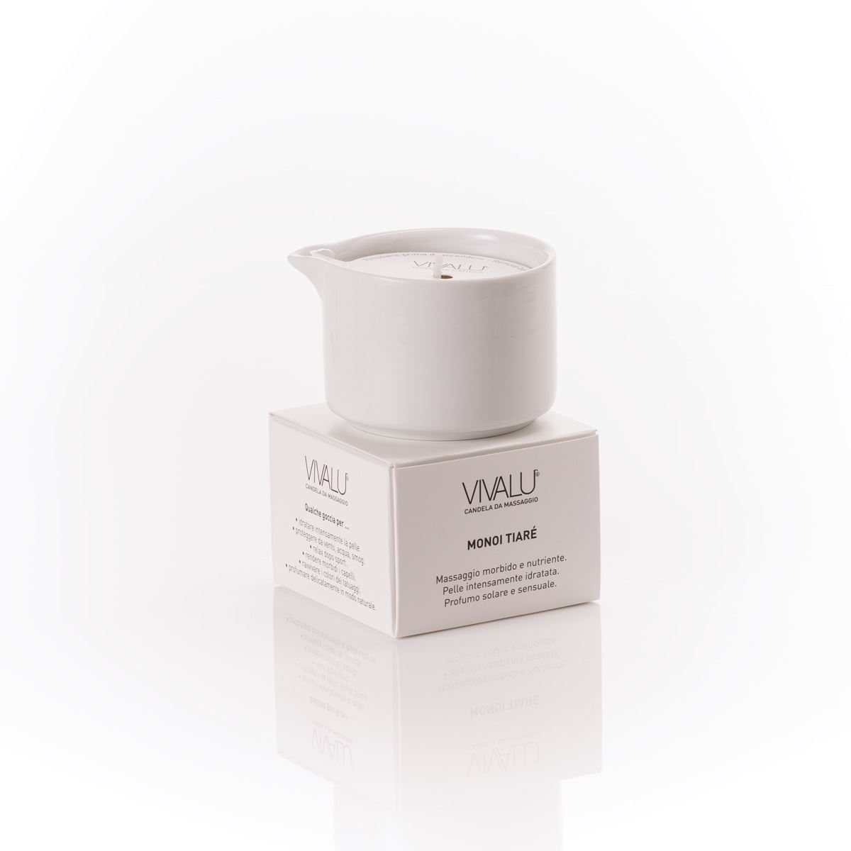Candela cosmetica da massaggio VIVALU TRIBE TIARE' MONOI da 100ml - immagine 3
