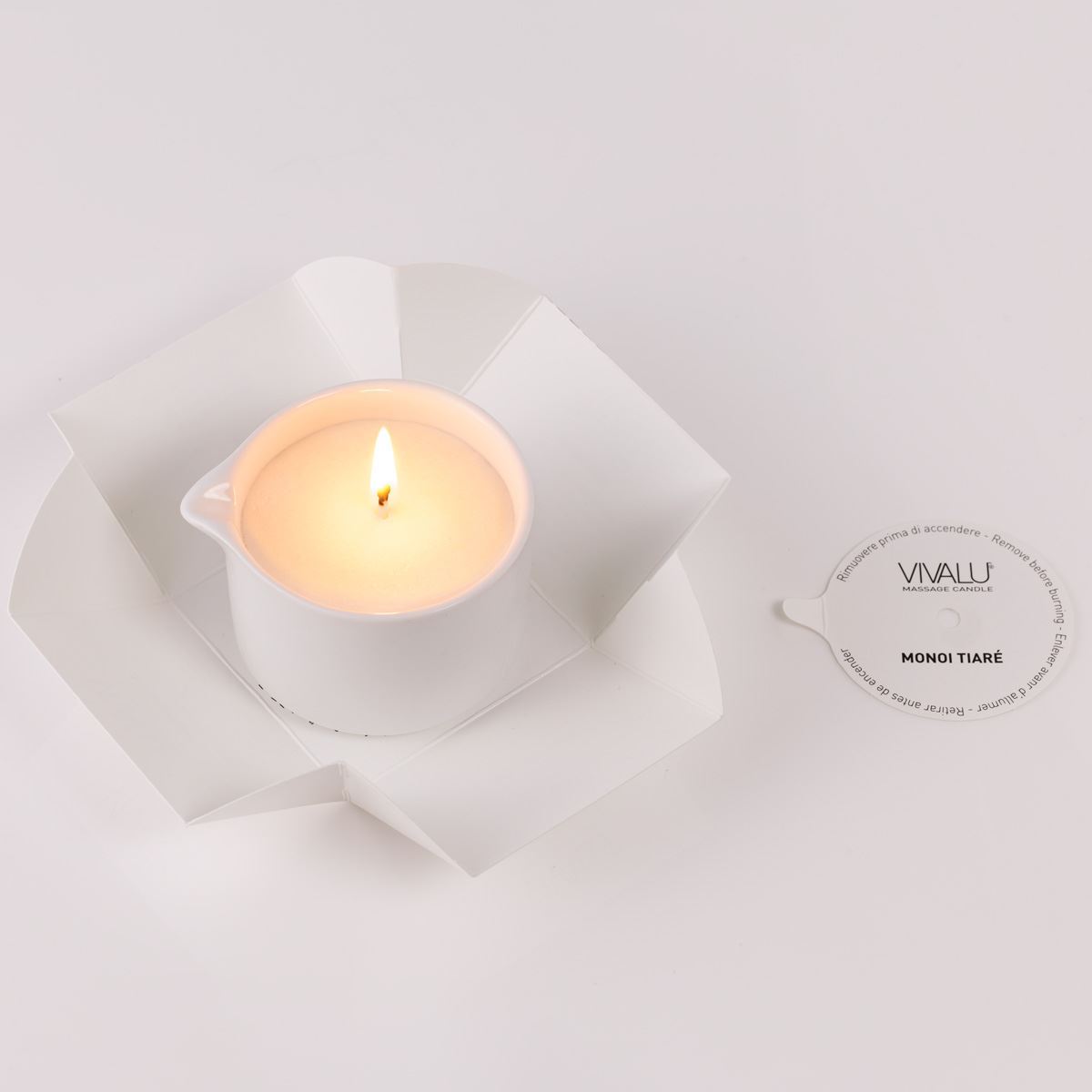 Candela cosmetica da massaggio VIVALU TRIBE TIARE' MONOI da 100ml - immagine 5
