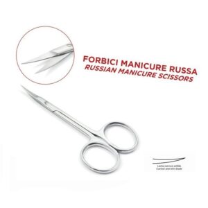 Forbice per manicure russa da 9,5cm e lama curva da 18 e 21mm