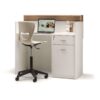 DORY PLUS Sgabello alto per reception con schienale, pistone a gas e ruote piroettanti - Thumbnail Image 1