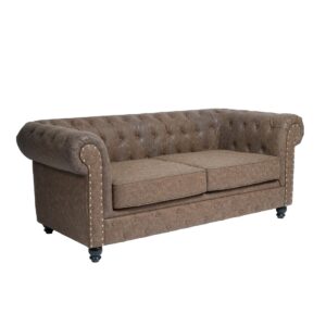 REPOSE OLD BROWN divano attesa a 2 posti stile Chesterfield