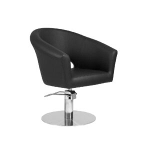 Poltrona da taglio professionale modello COSMO con base in acciaio inossidabile.