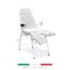 TAYLA Poltrona Pedicure Manuale con schienale e pedaline regolabili, struttura in acciaio bianco