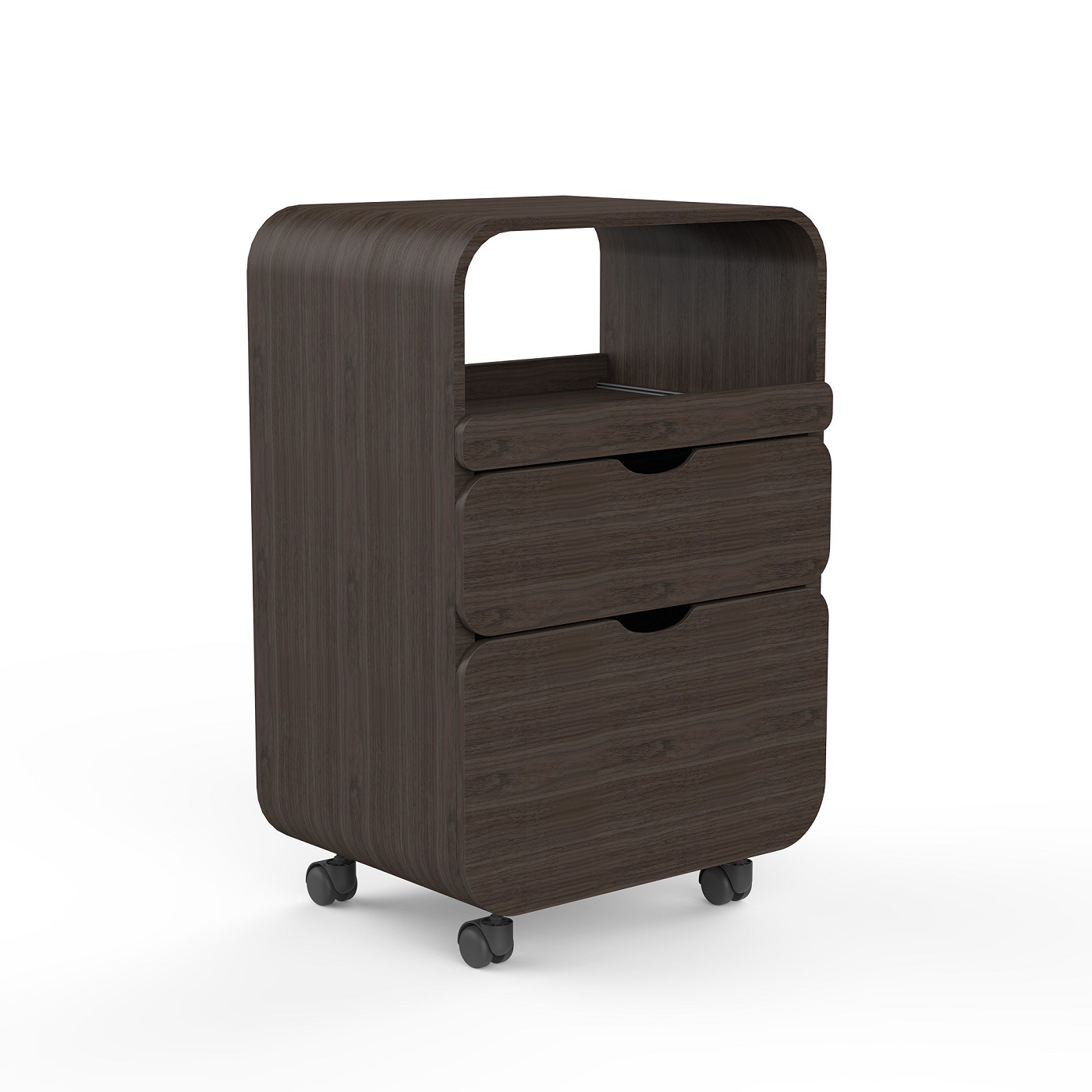 Carrello estetico in legno Silver Fox per Centri Estetici e SPA, colore Wengé