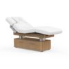 Lettino OKEN Silver Fox colore Natural Wood con 4 motori elettrici e materasso riscaldato e luce LED