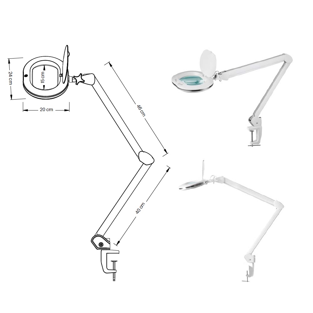 NIYA TABLE Lampada LED con Lente d'Ingrandimento 5D - Intensità e Colore Regolabili - immagine 9