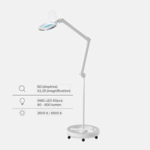 NIYA Lampada LED con Lente d'Ingrandimento 5D - Intensità e Colore Regolabili