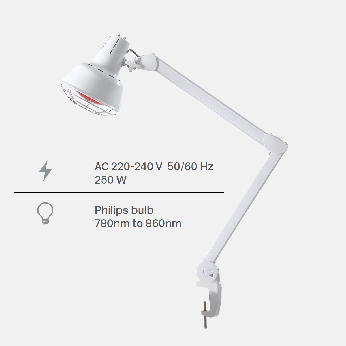 MYSO TABLE Lampada a Infrarossi 780-860nm Philips con Supporto per Tavolo - immagine 1