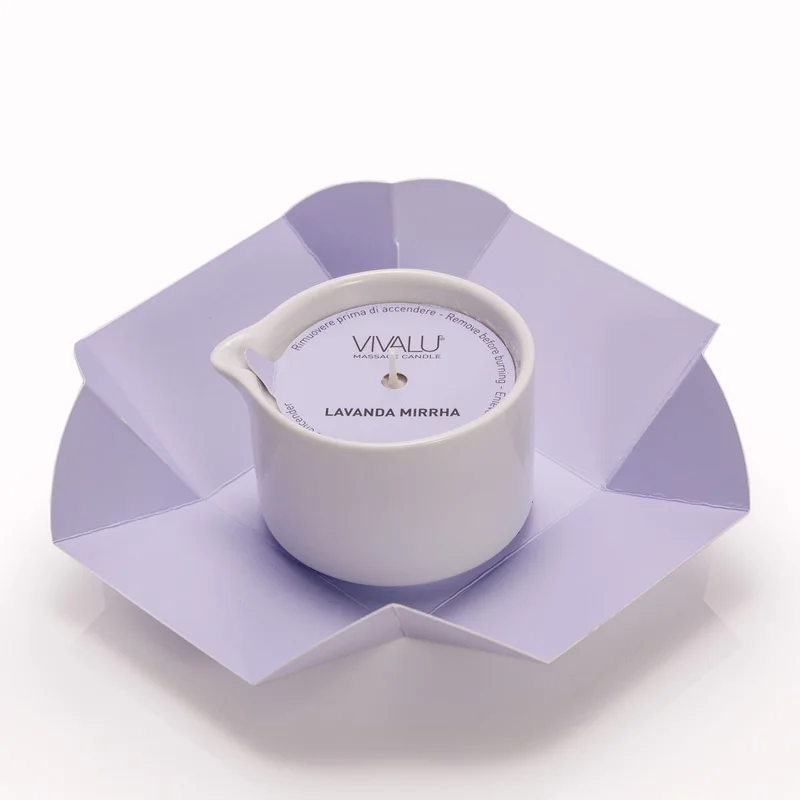 Candela da Massaggio Lavanda Mirrha VIVALU – Vista dall'alto