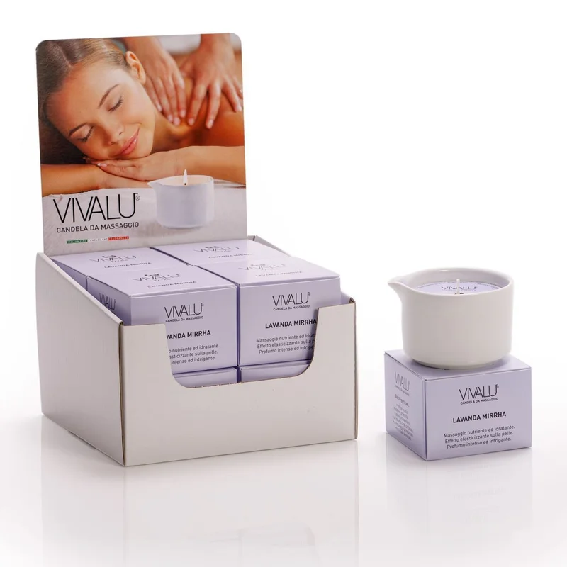 Espositore Candele da Massaggio Lavanda Mirrha VIVALU