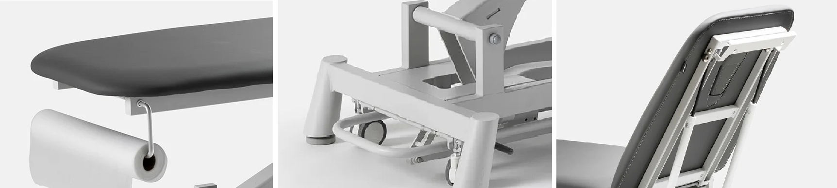 Dettaglio porta rotolo schienale e base con barra perimetrale