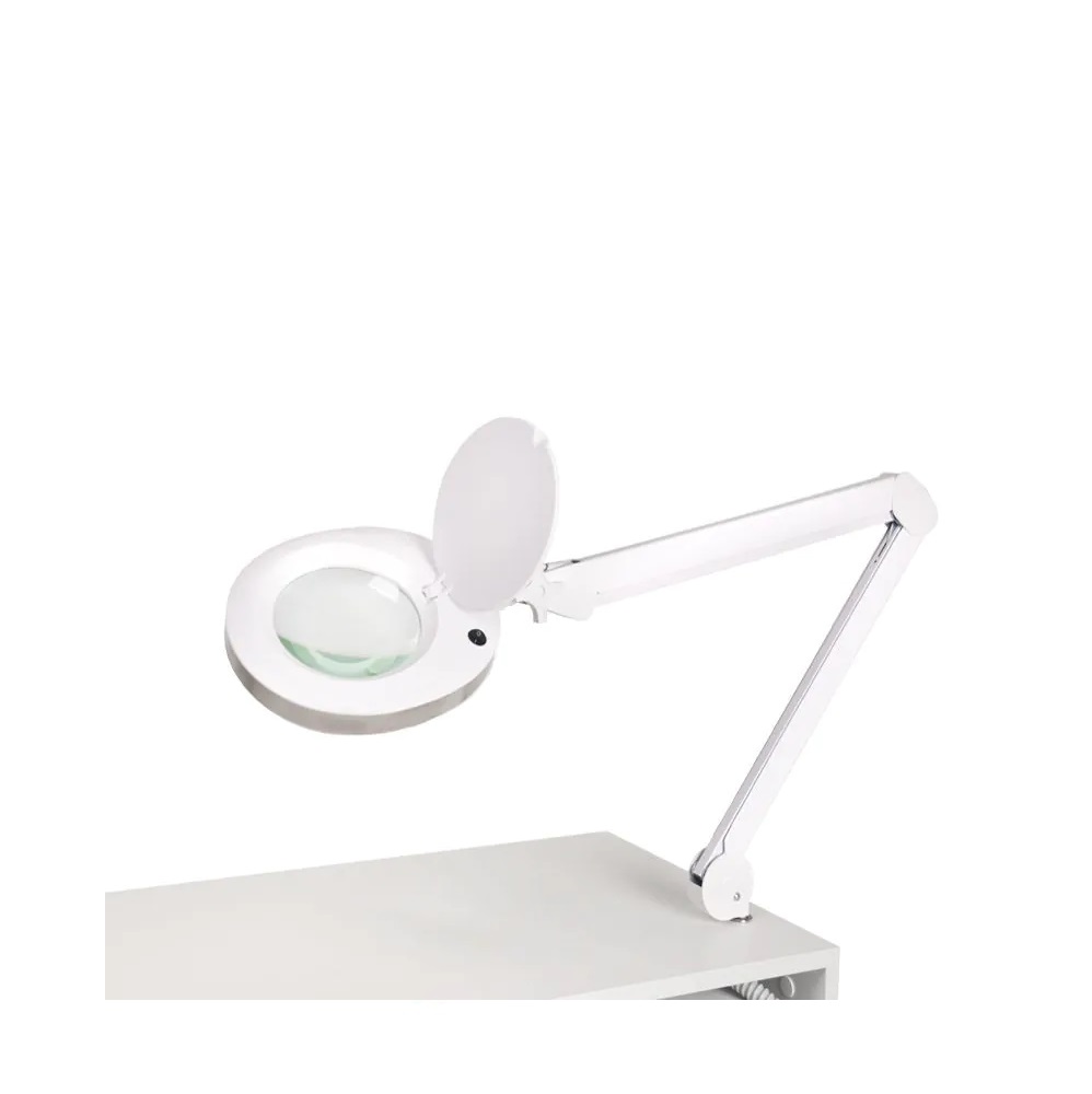 Carrello estetico con supporto per lampada ingrandente