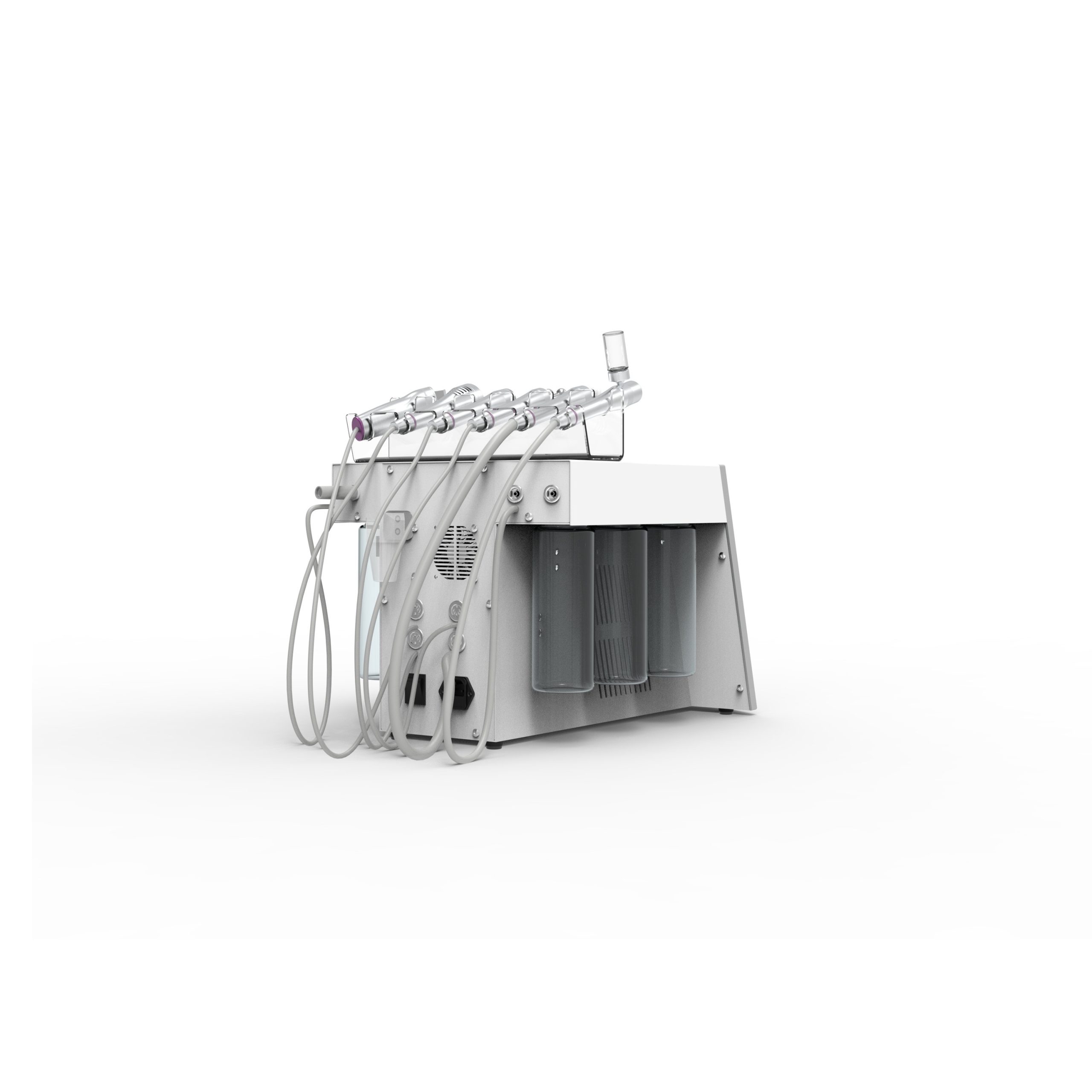 Apparecchio viso multifunzione SilverFox F-381 vista posteriore con collegamenti e sistema di raffreddamento