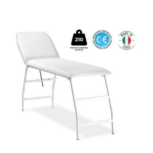 Lettino KATIA LE 103 professionale a 2 zone con testata regolabile e struttura bianca