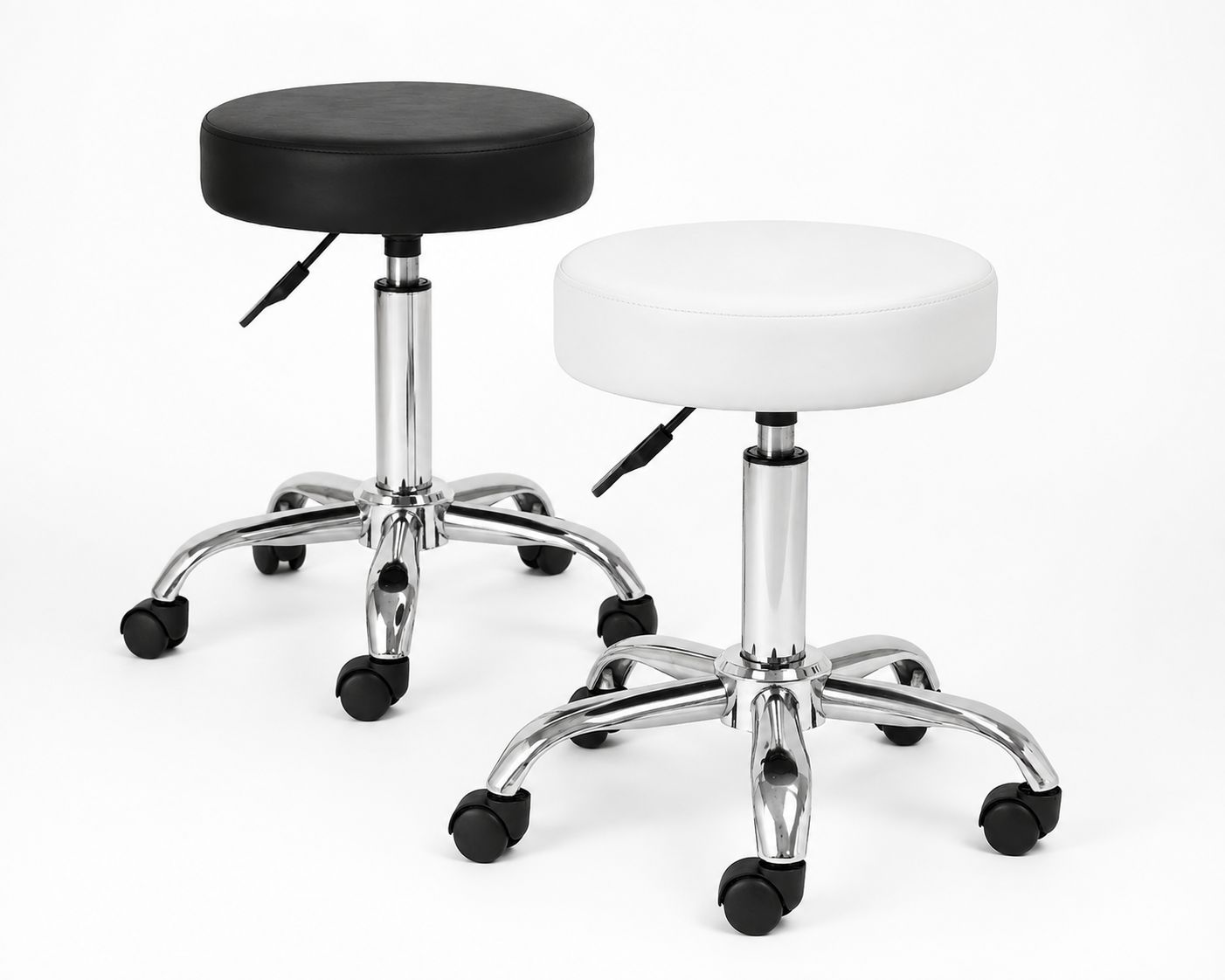 Sgabello Podologico Cosmetico Bianco/Nero - immagine 1