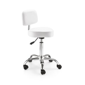 Sgabello sagomato con schienale colore BIANCO o NERO
