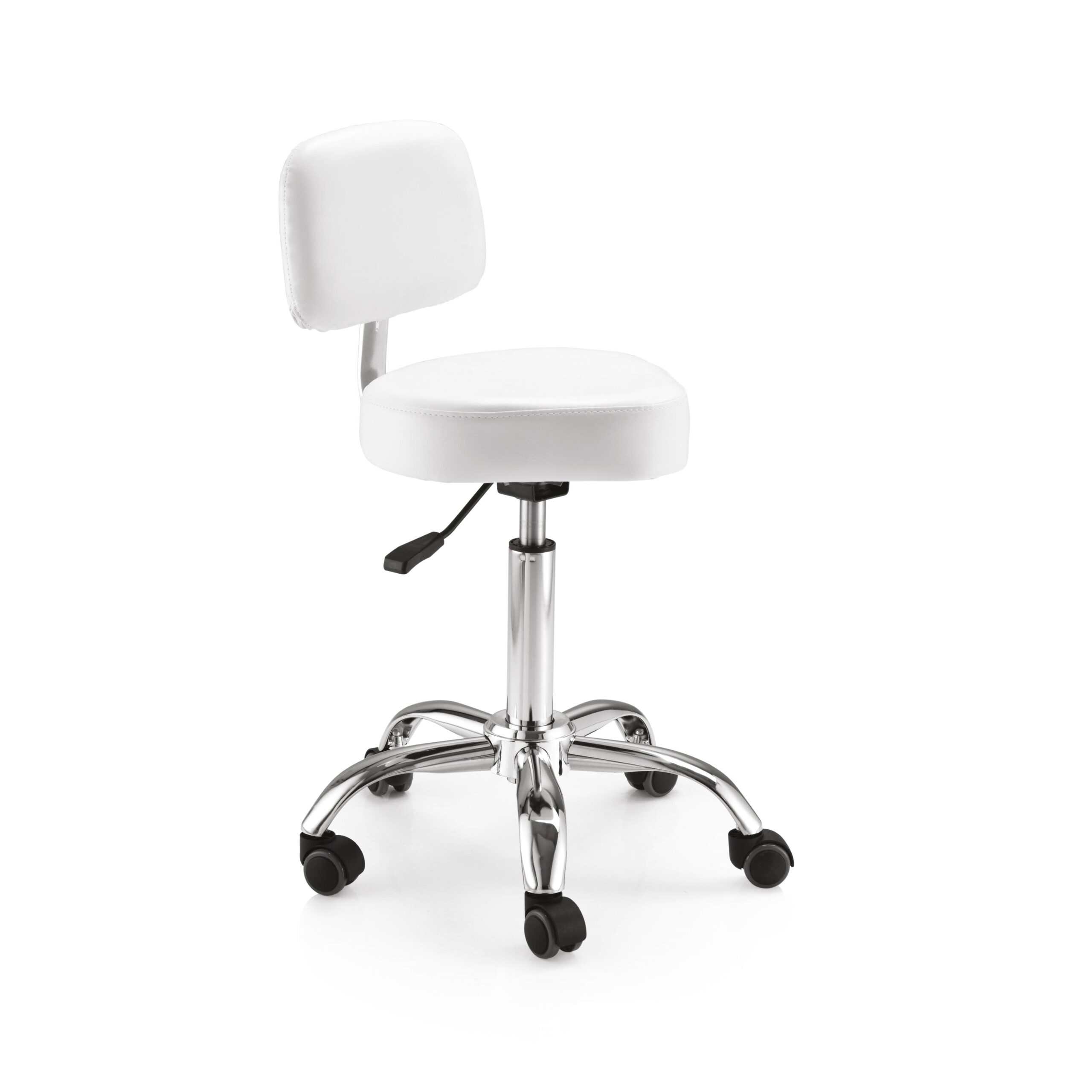 Sgabello sagomato con schienale colore BIANCO o NERO - immagine 1