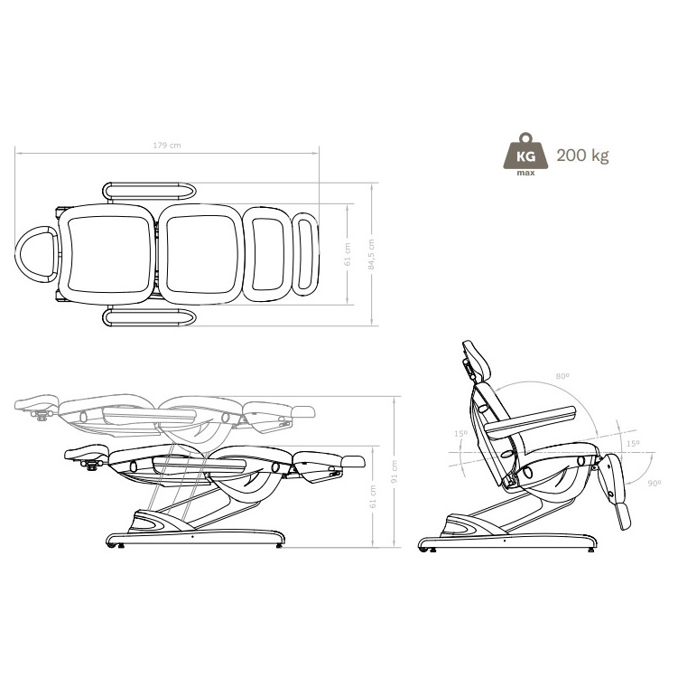 GIRTA EVO STAMSKIN poltrona e lettino elettrico a 4 motori - immagine 13