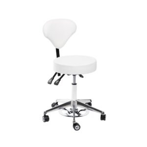 ORION ADAPT Sgabello circolare con schienale colore BIANCO/NERO