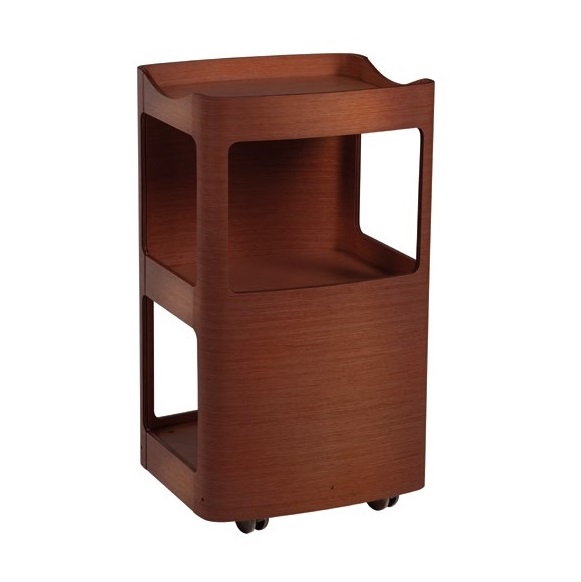 DRAC carrello SPA in legno a 3 ripiani - colore BIANCO / NOCE CHIARO e NOCE SCURO - immagine 3