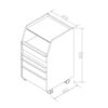 Carrello professionale per cabine pedicure ELBA con piano in vetro, ruote e lampada UV - Thumbnail Image 7
