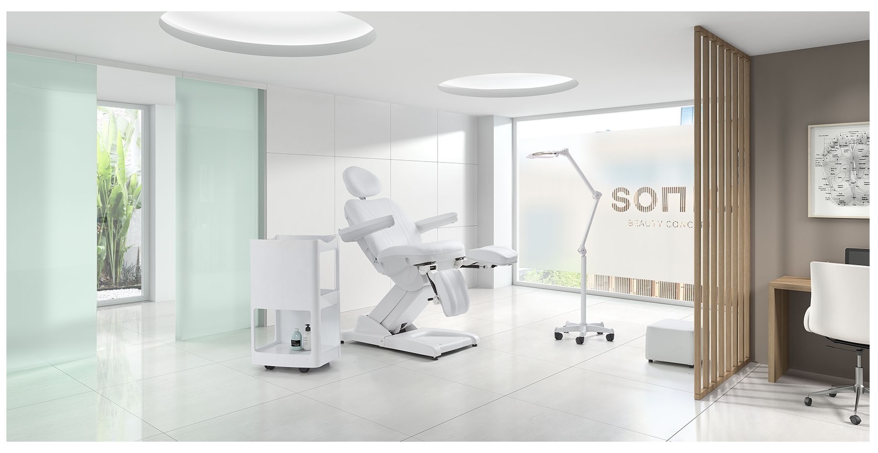 MINKA poltrona podologica elettrica a 3 motori - colore BIANCO / ANTRACITE - immagine 2